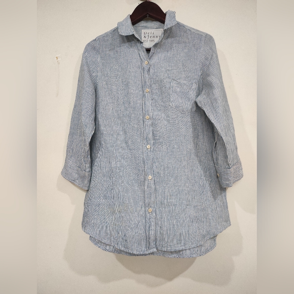 Strip linen Women Shirt - Picture 8 of 15